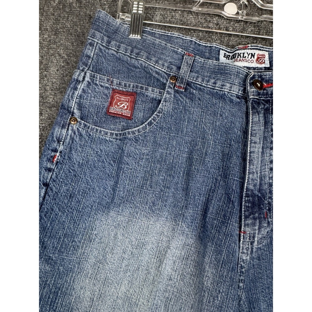 Y2K Brooklyn Xpress Mens Size 34x 12.5" Denim Short Wide Leg Baggy Streetwear - Picture 4 of 10
